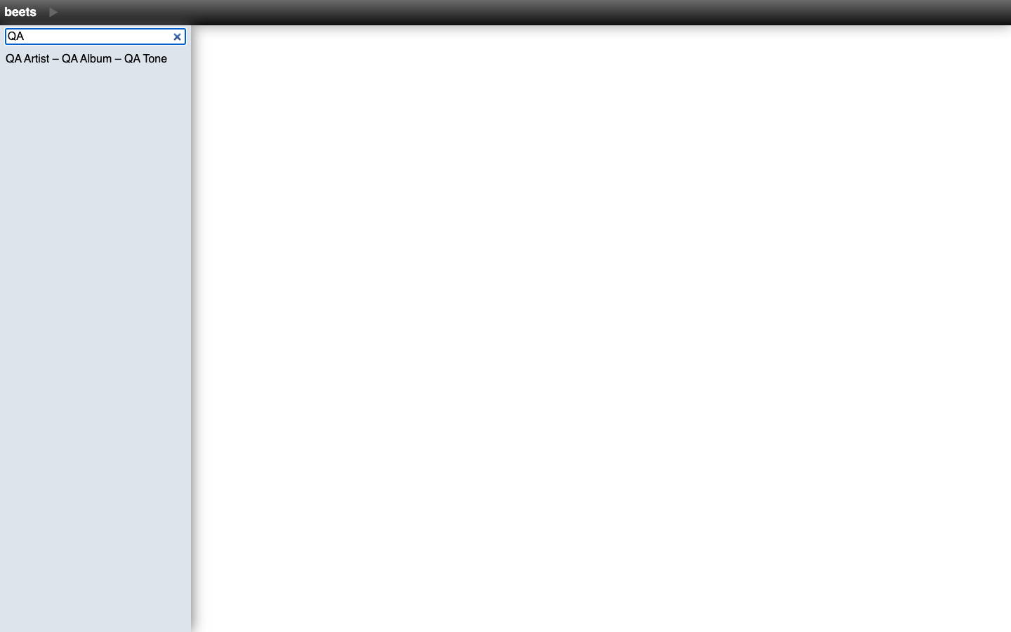 Searching the Beets library in the web interface