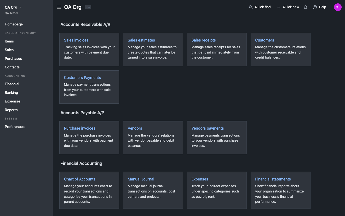 Bigcapital dashboard after sign-in on a self-hosted install