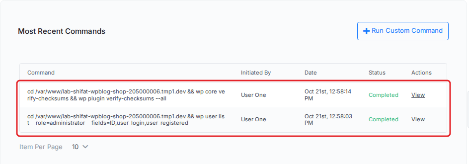Run WP-CLI security checks from xCloud Commands