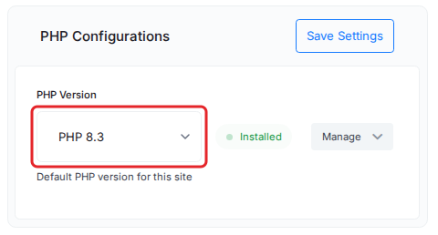 Change the PHP version of a site in xCloud