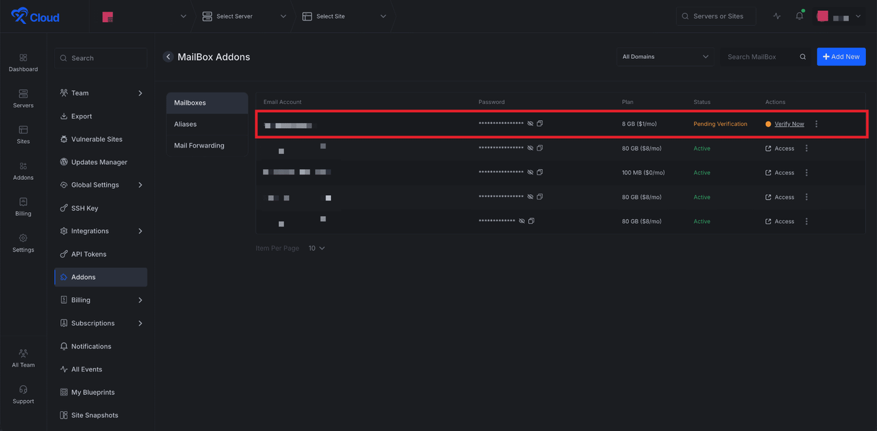 Set Up xCloud MailBox Addon