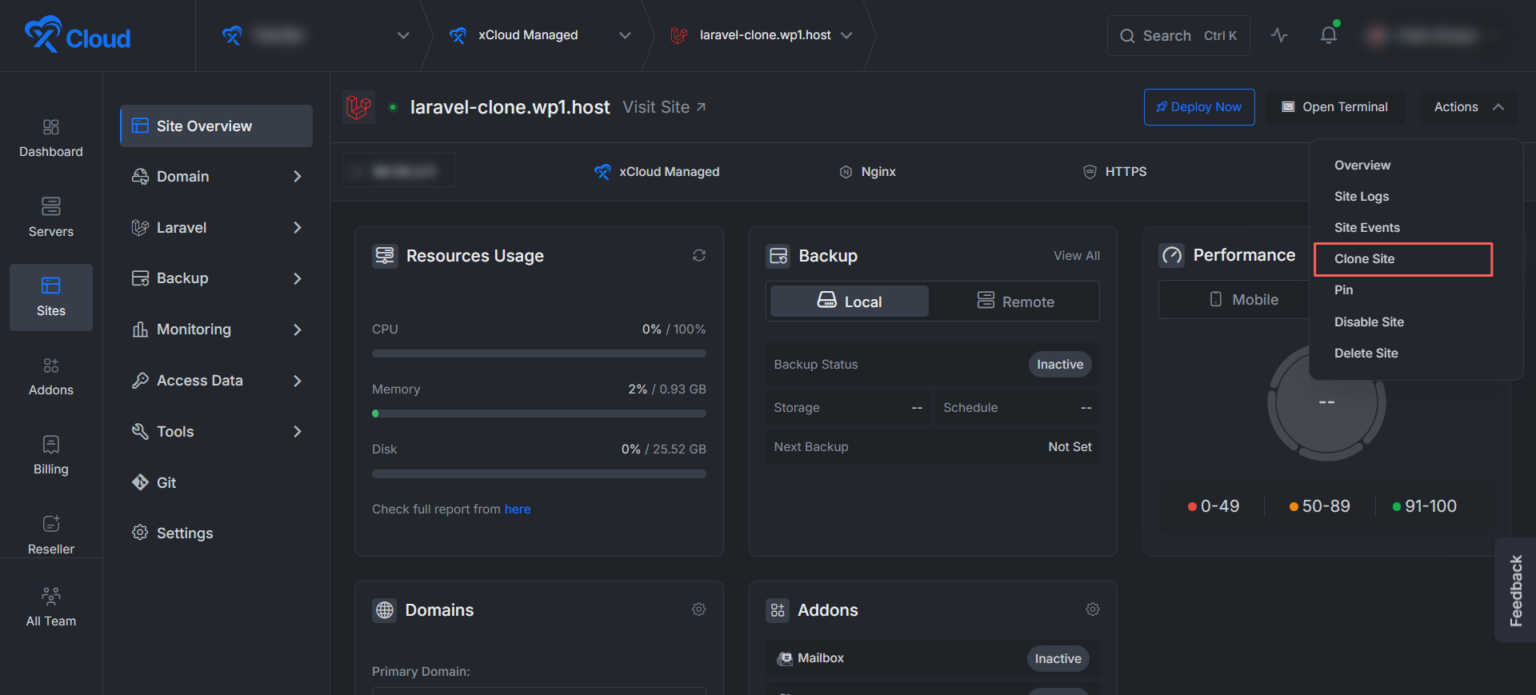 Laravel Site Cloning