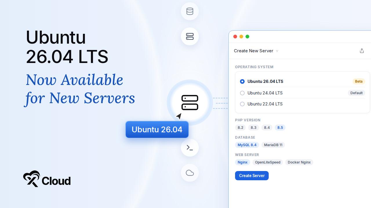 xCloud September 2026 release: Ubuntu 26.04 LTS for new servers
