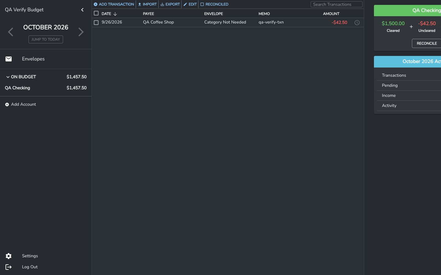 BudgE showing the same data after an xCloud Restart