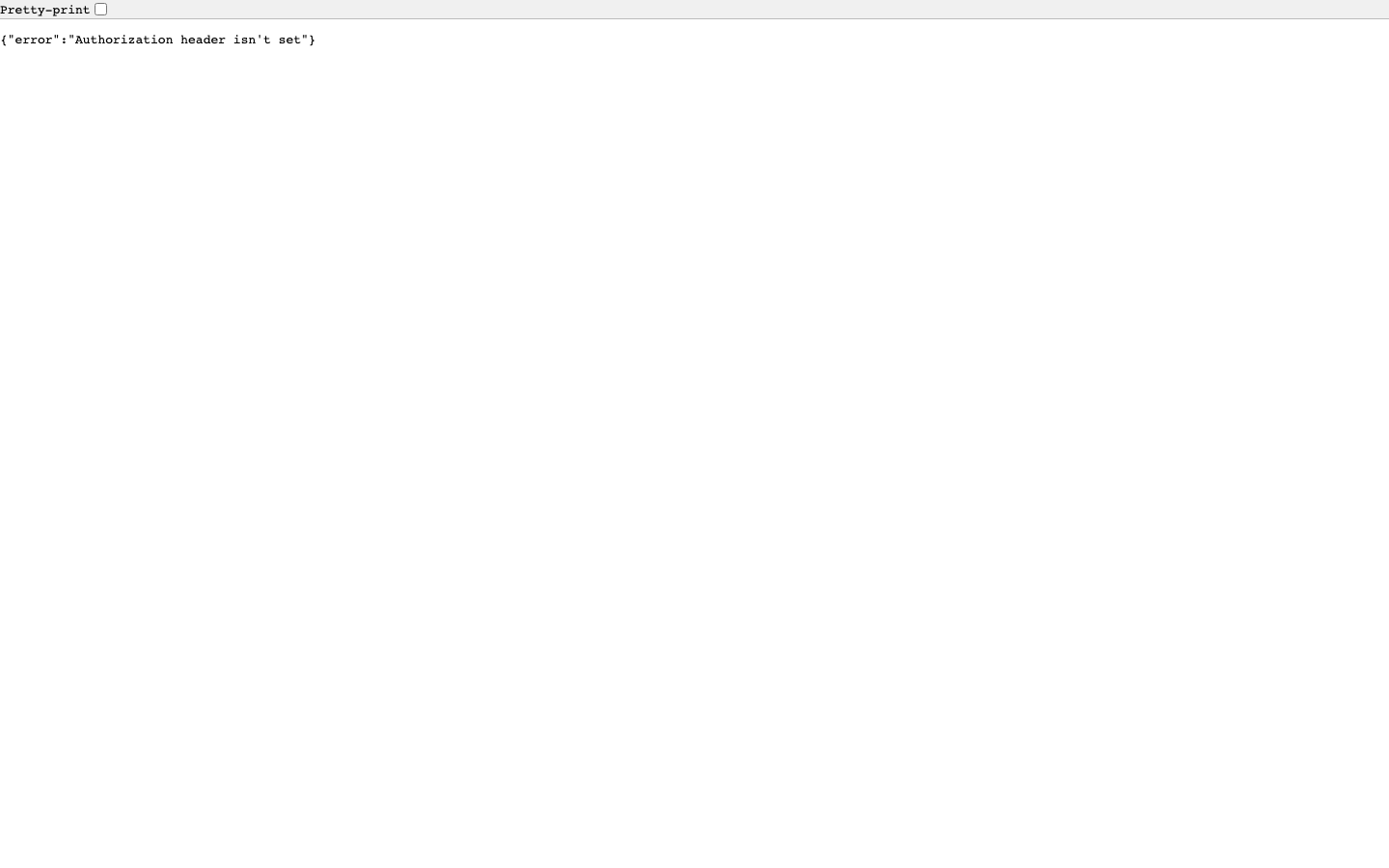 Cube API rejecting a request that carries no token