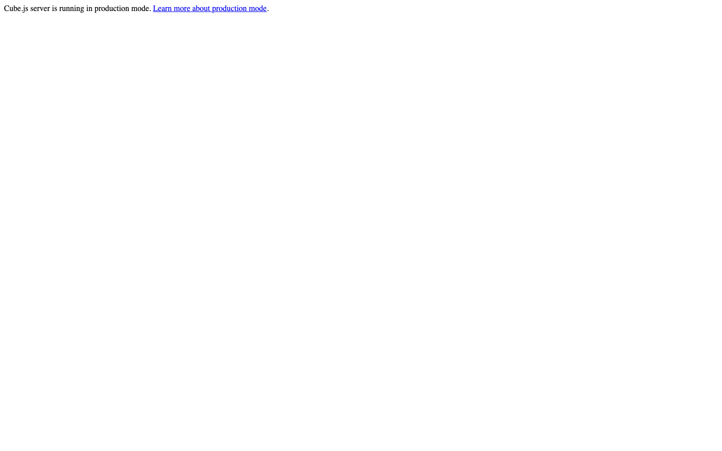 Cube API root served over HTTPS in production mode