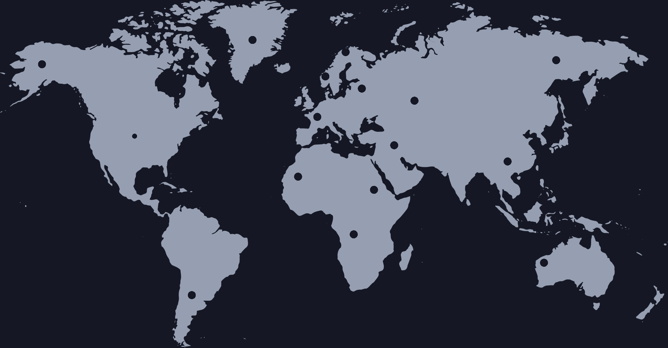 World map marking xCloud's data center regions