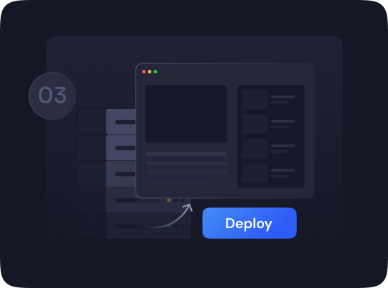 A site list with a Deploy button