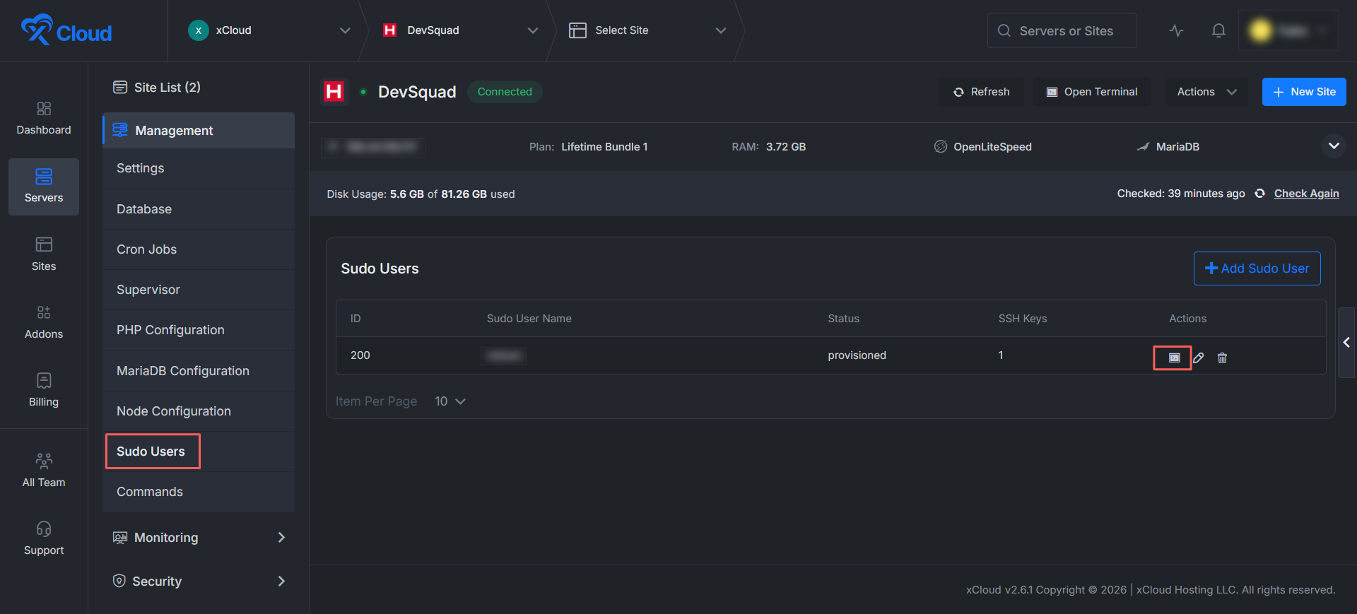 Open the Web Terminal as a Sudo User