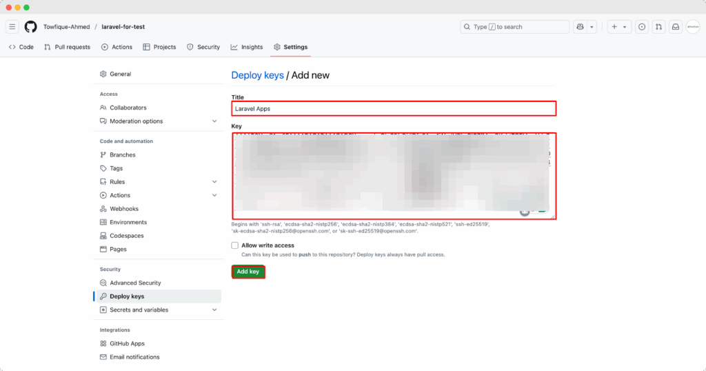 Click on the Add key button and paste the key that you copied from xCloud.
