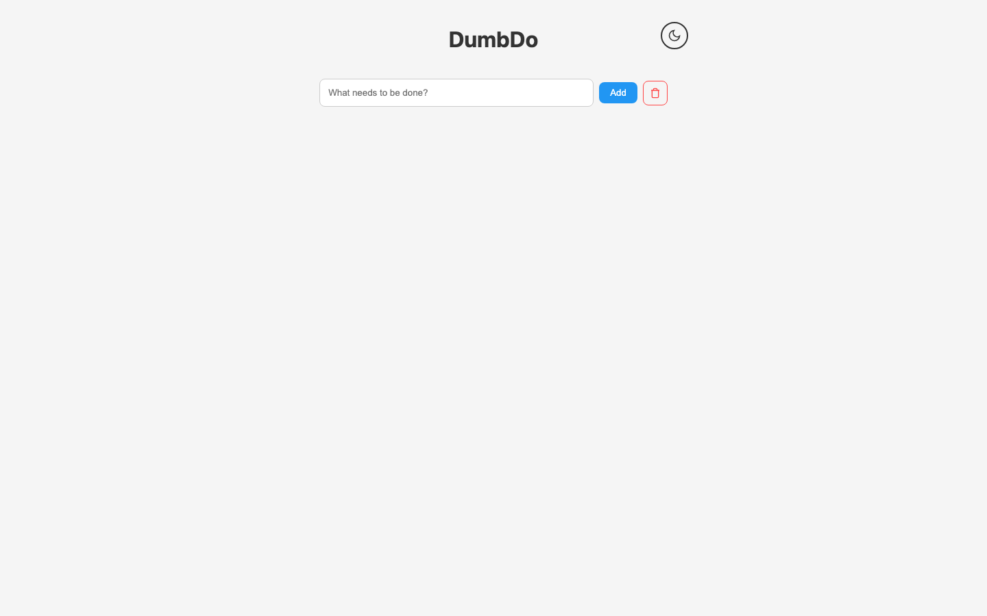 DumbDo to-do list after unlocking with the PIN