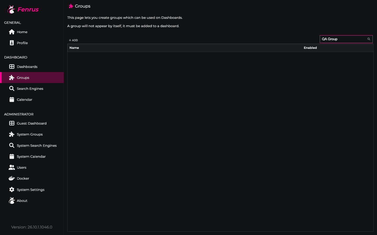 Creating a group in Fenrus