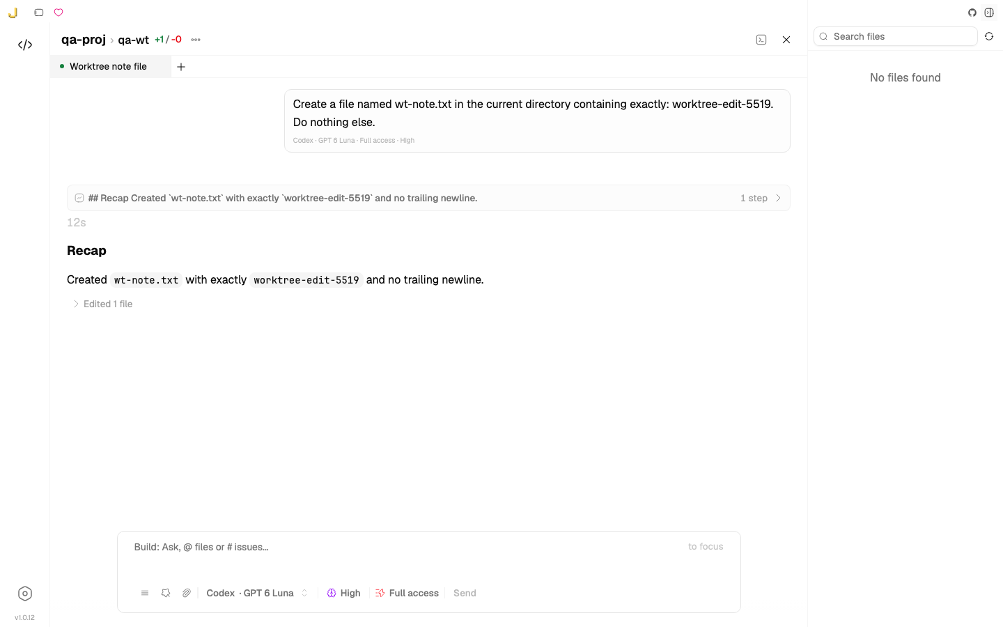 A Jean session showing a coding agent editing a file in a git worktree