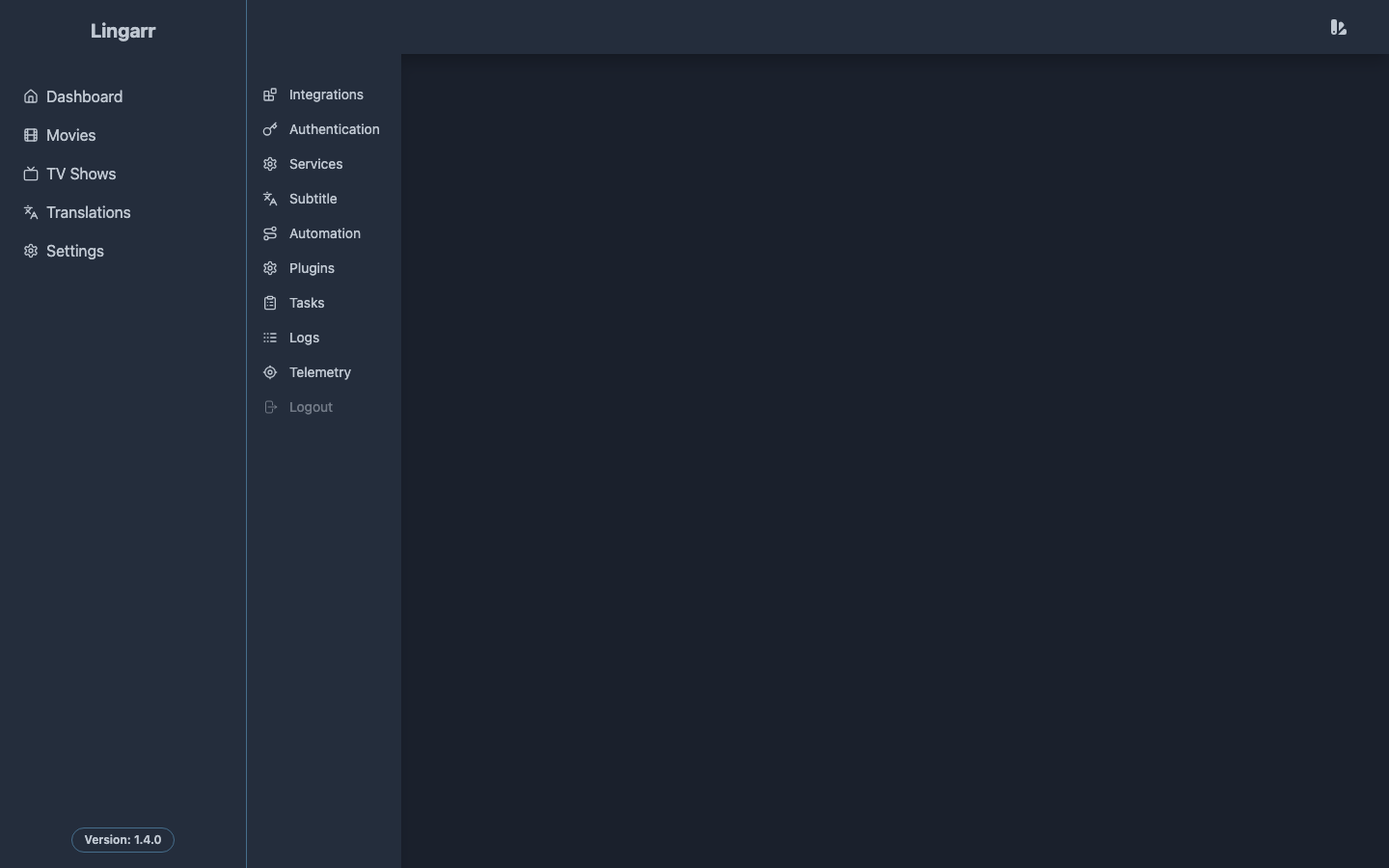 The Lingarr Settings page