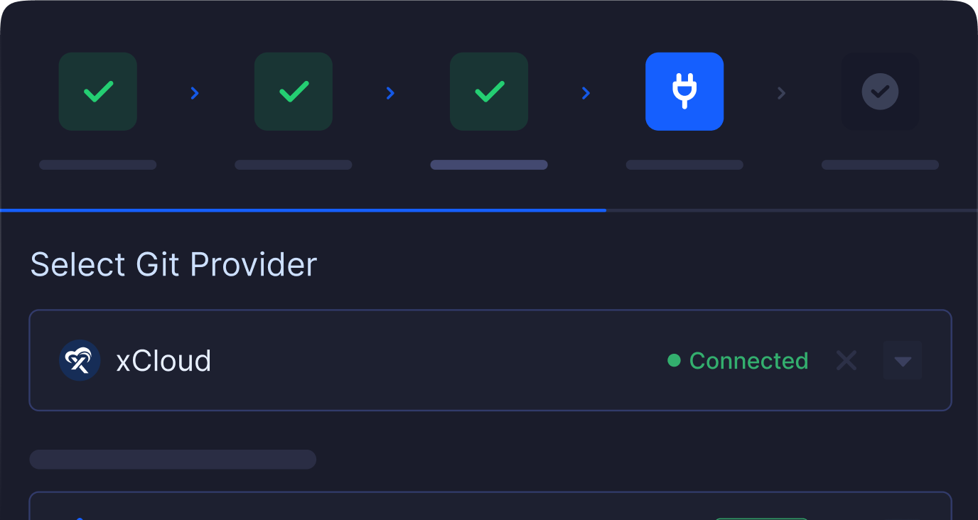 Connecting a Git provider inside the site-creation flow