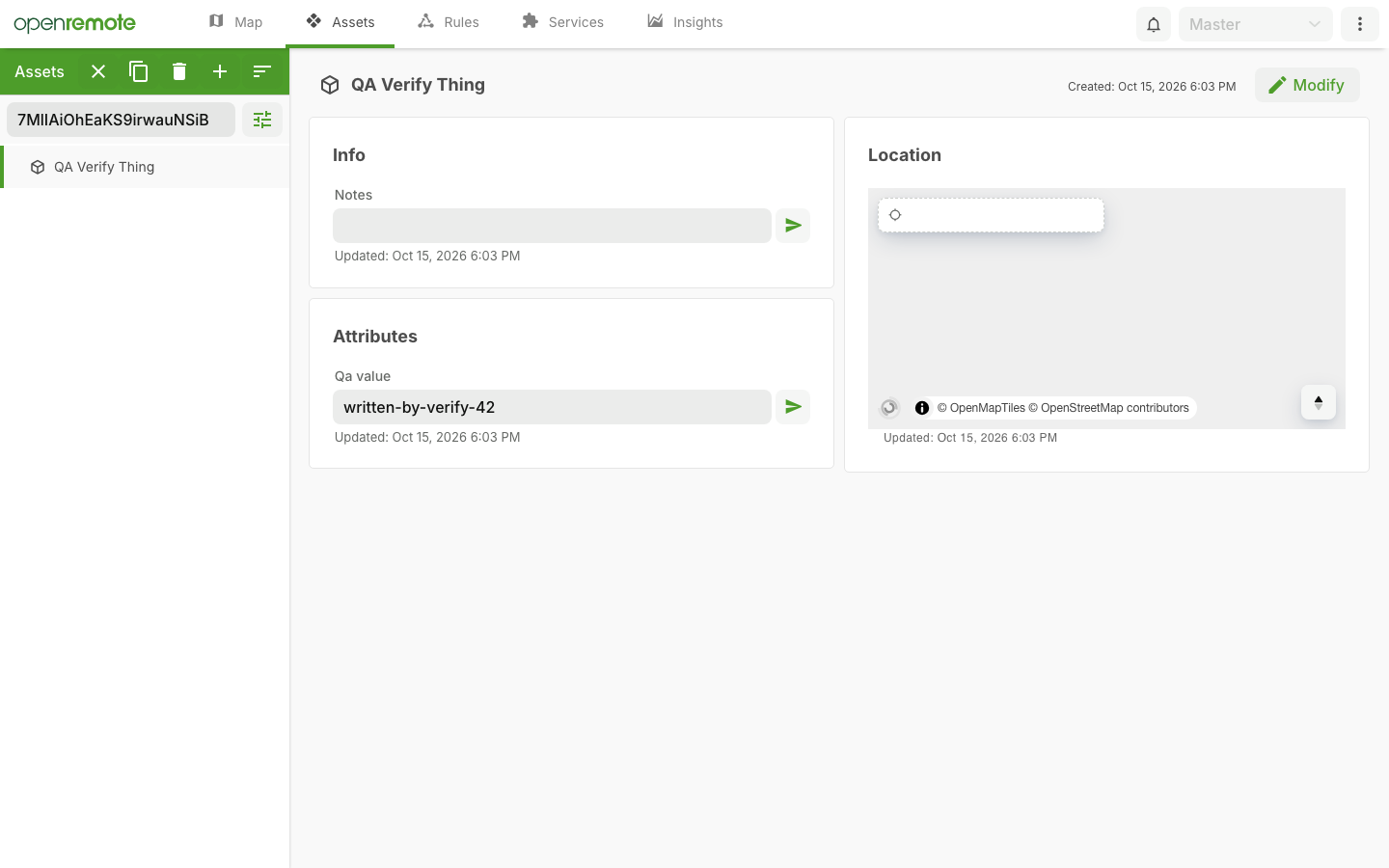 An asset in the OpenRemote Manager