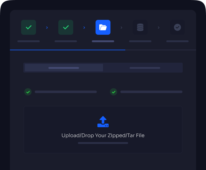 Uploading a zipped PHP project in the site-creation flow