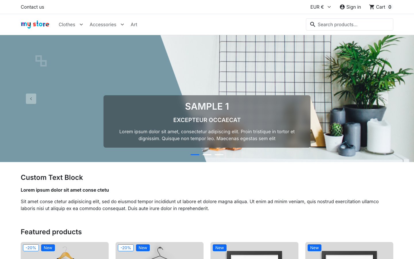 The PrestaShop storefront served over HTTPS