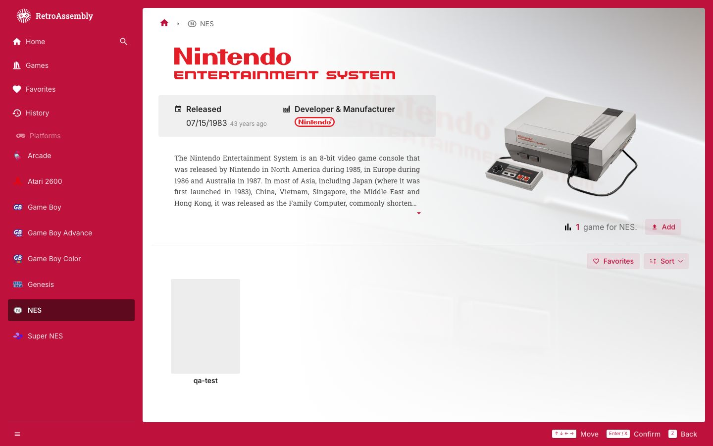 A ROM still listed in the RetroAssembly library after a container restart
