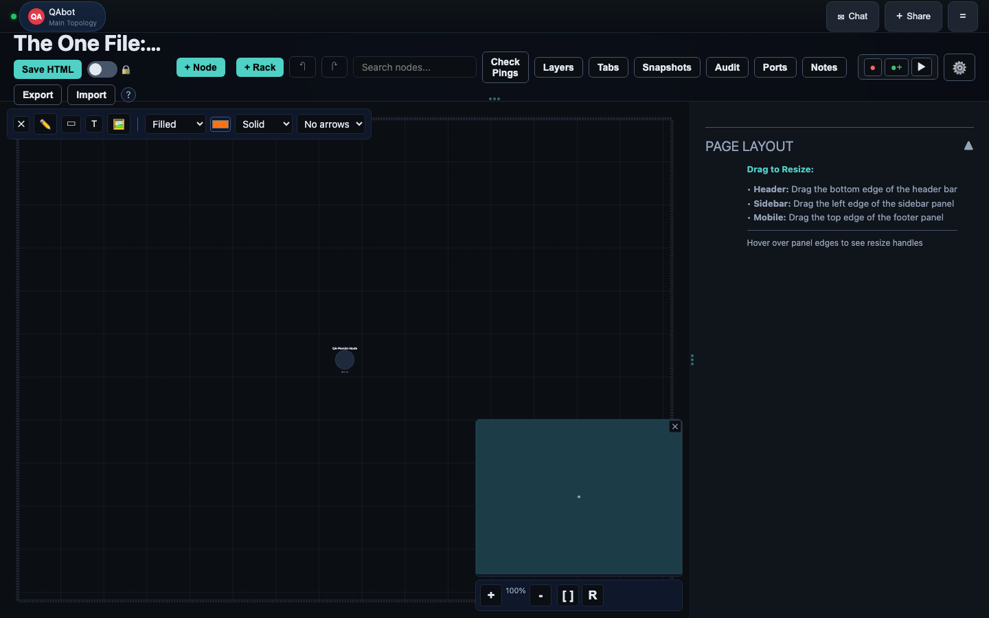 The same room and node still present after a container restart