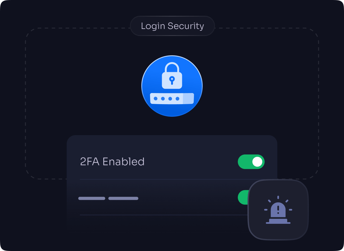 Two-factor authentication and login alerts