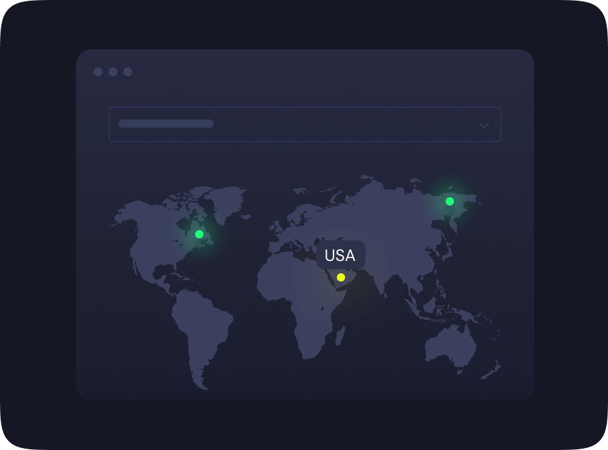 Choosing a server location on a map of regions