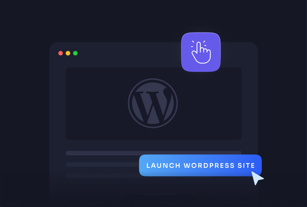 The Launch WordPress Site action beside the update manager