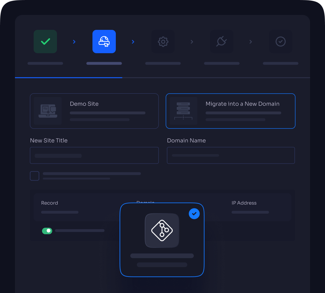 Connecting a Git provider and picking a repository and branch to deploy