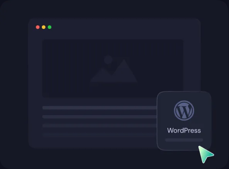 A published page with a WordPress badge beside the cursor