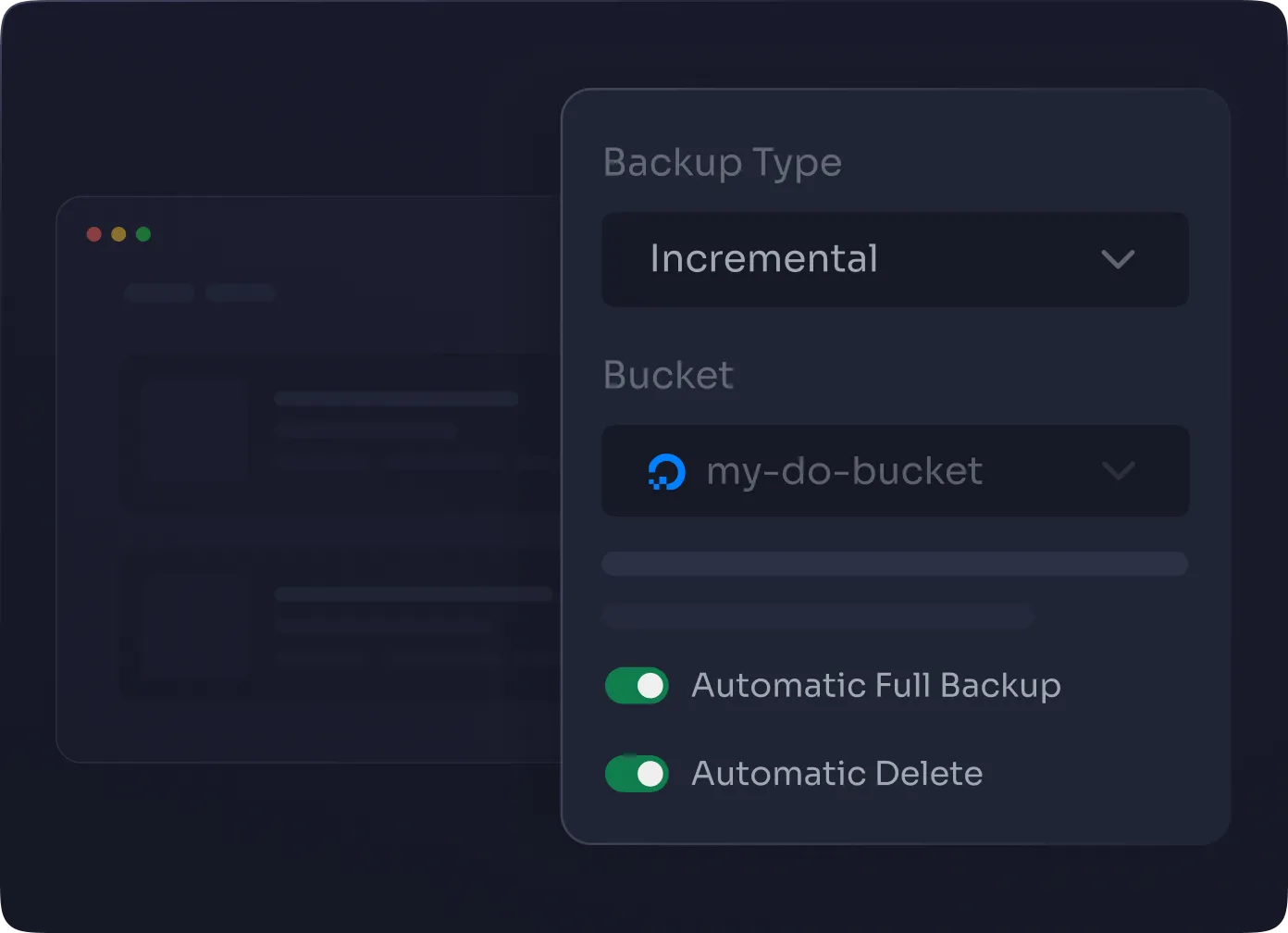 Incremental and full backups with restore points