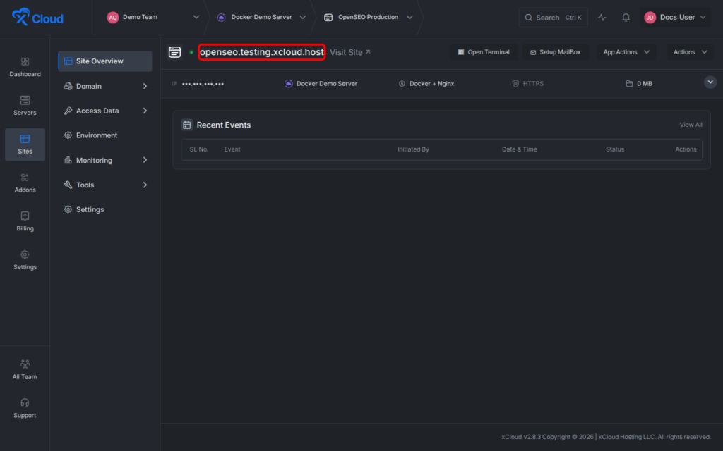 deploy OpenSEO with xCloud