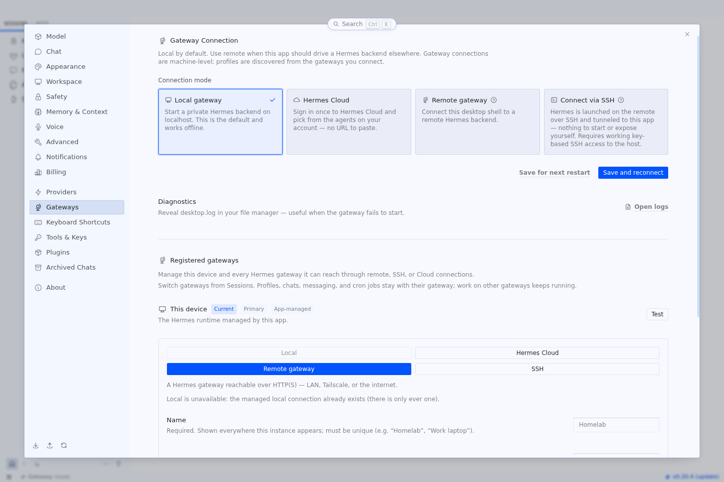 Connect Hermes Desktop to a Remote xCloud Hermes Agent via SSH
