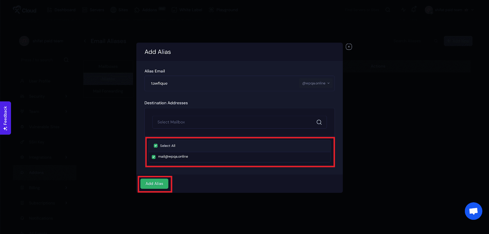 Set Up Email Alias