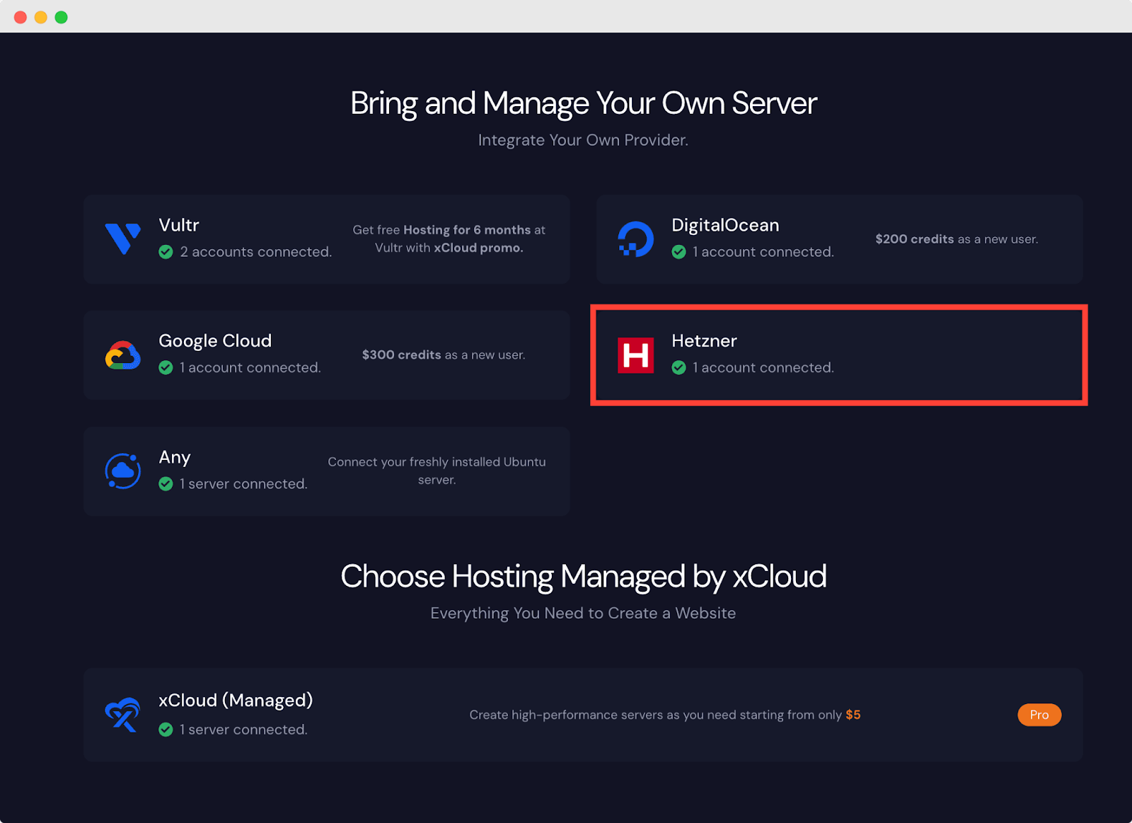 Hetzner Cloud Server