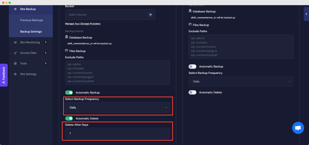 Site Backups In xCloud