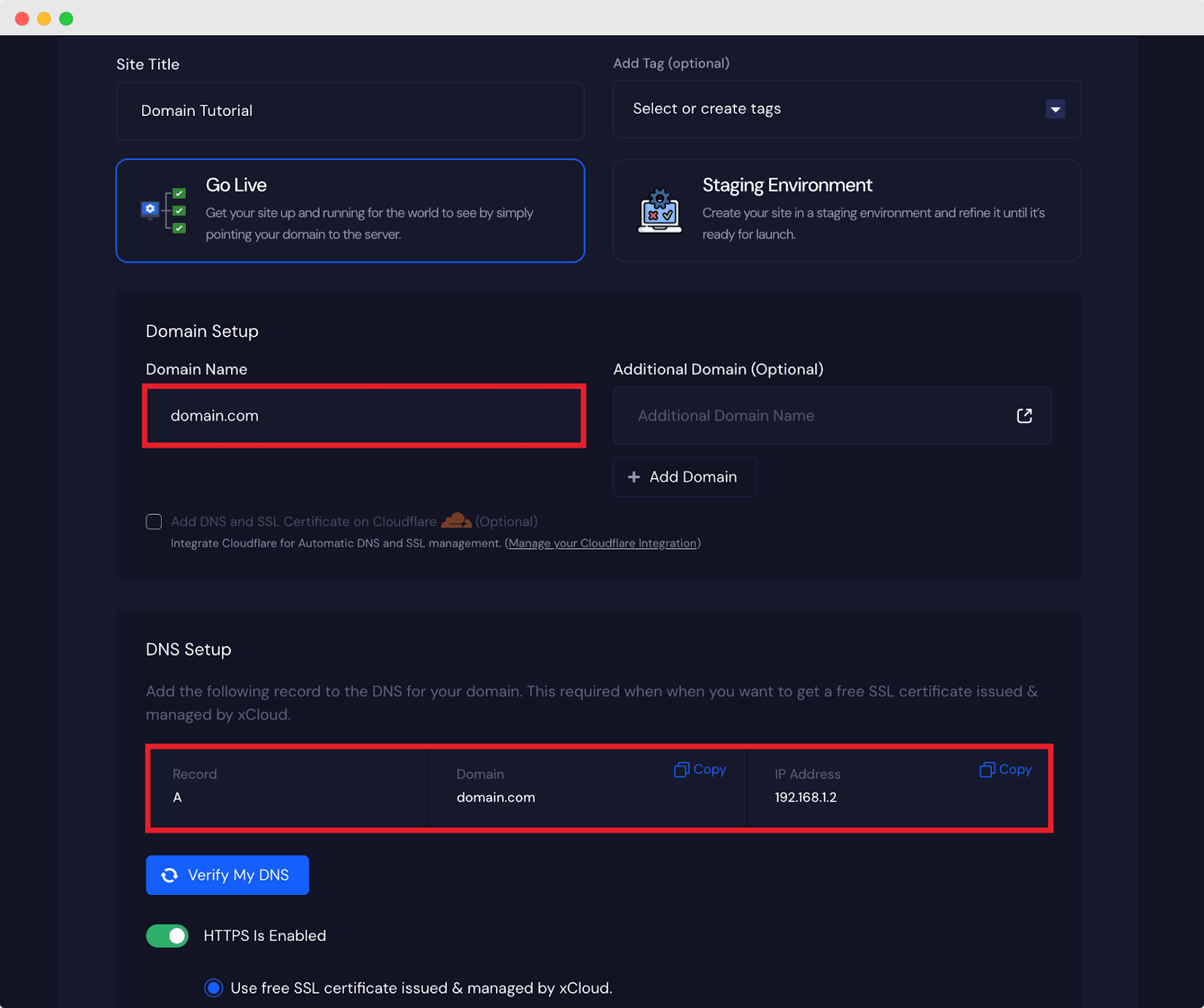 How To Setup DNS Record In xCloud? - xCloud