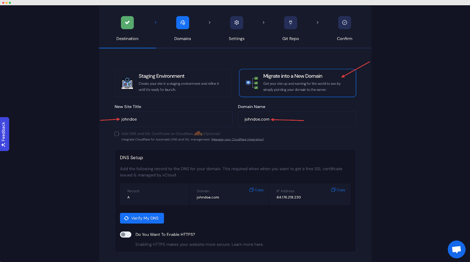 Clone A Website From Git Repository With xCloud