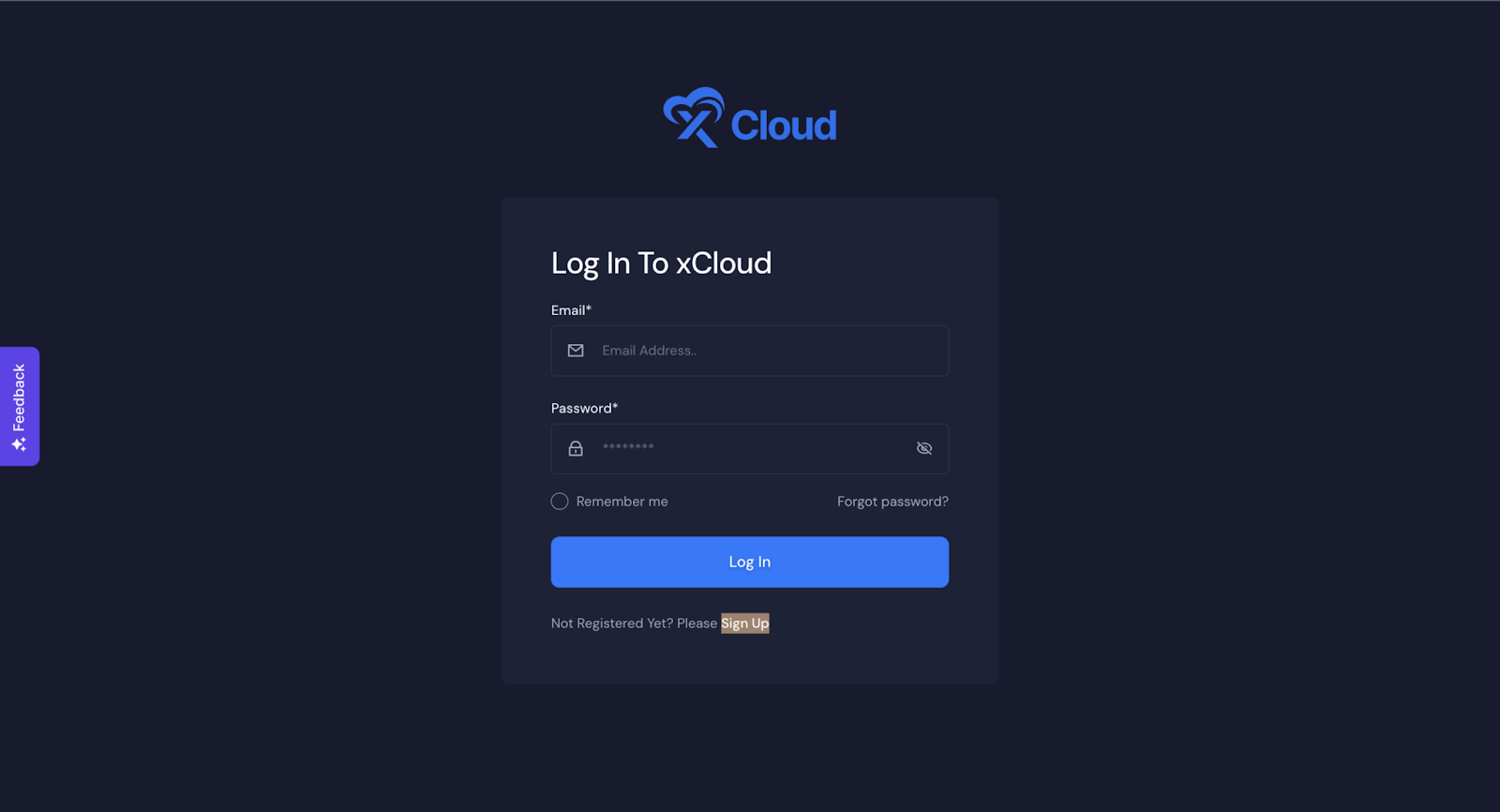 log in-to-xCloud-panel