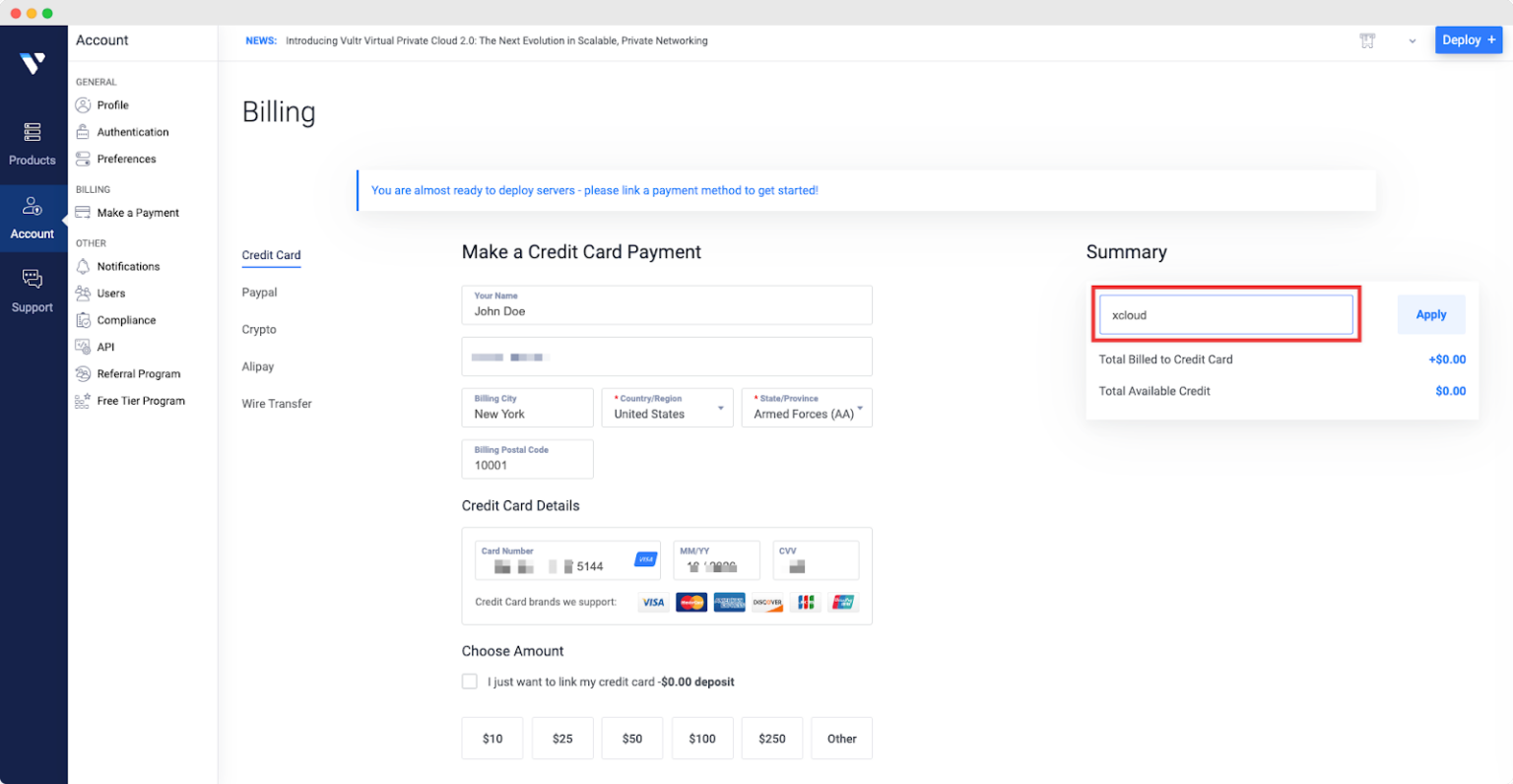 Get-$100-Free-Credit-from-Vultr