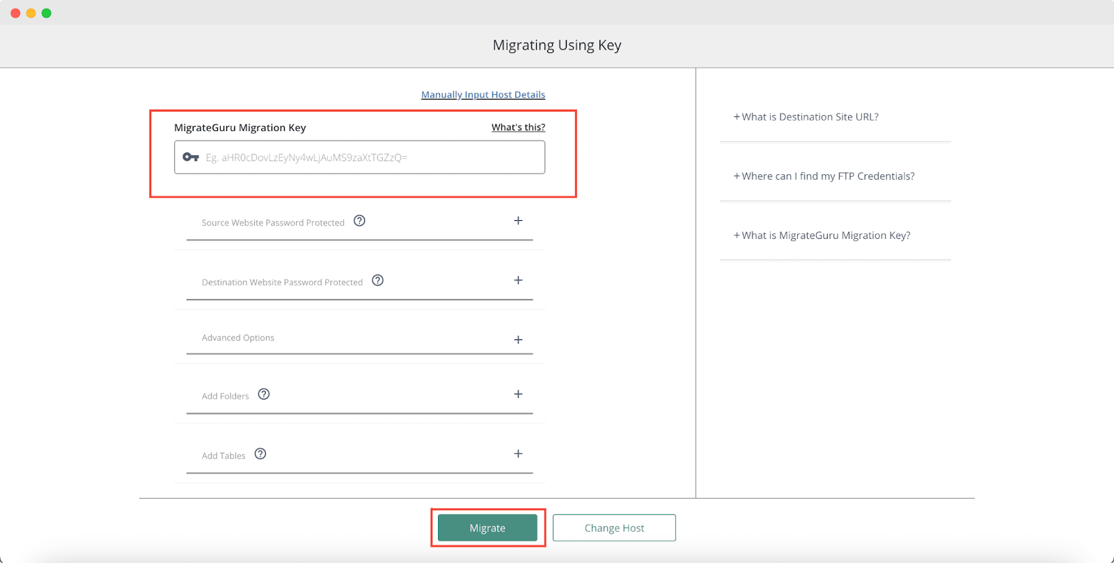 migrate a website with Migrate Guru in xCloud