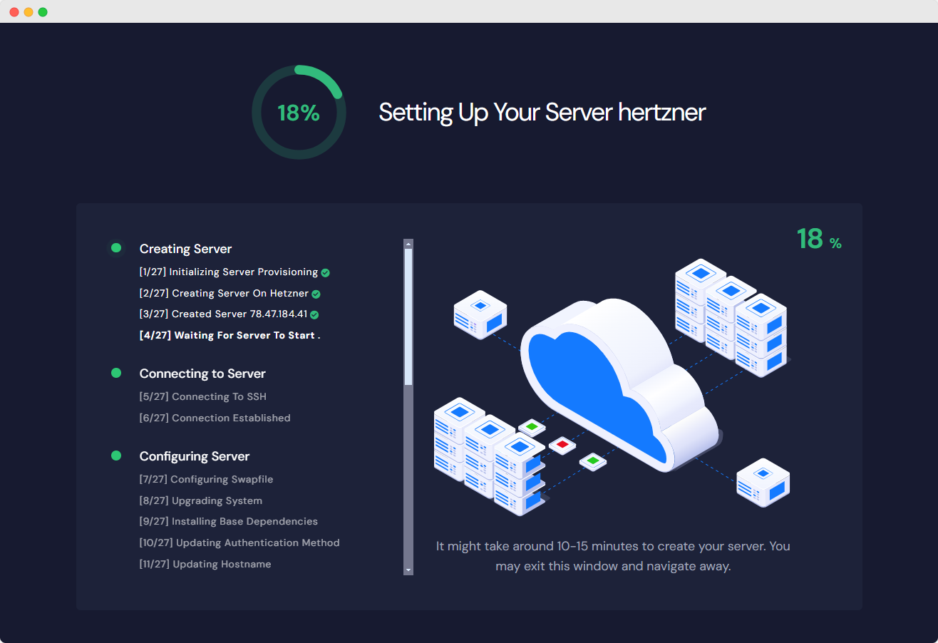 set up a Hetzner server in xCloud