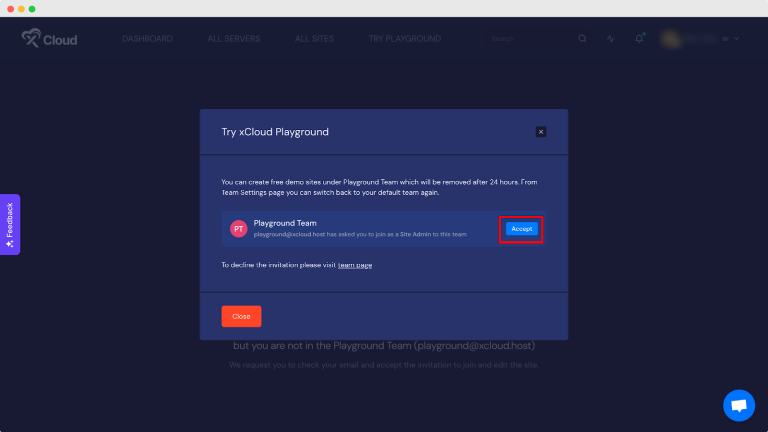 Playground Environments in xCloud