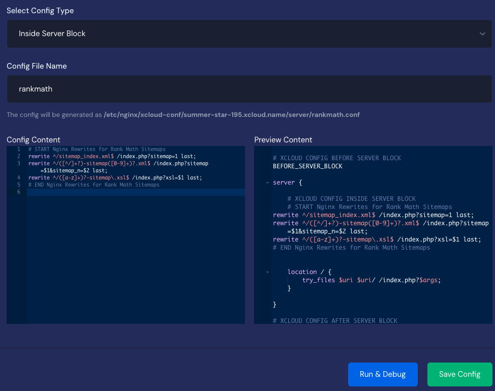 Configure Custom NGINX