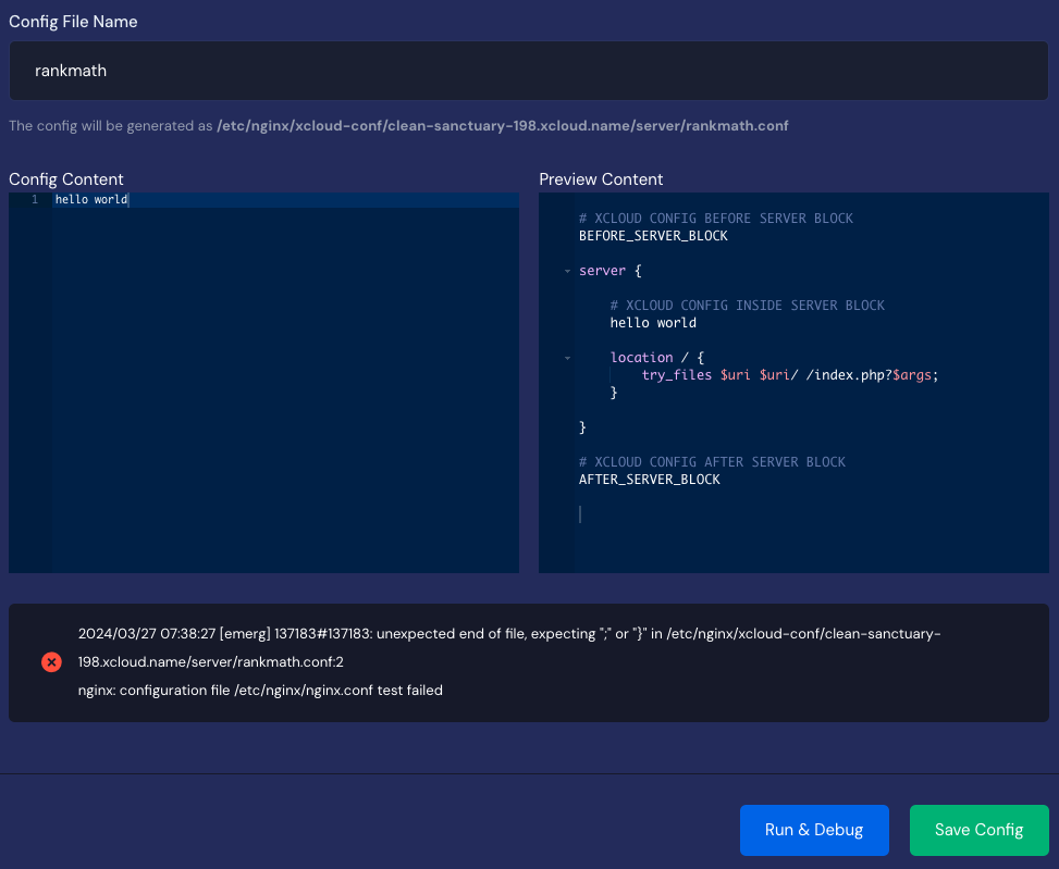 Configure Custom NGINX