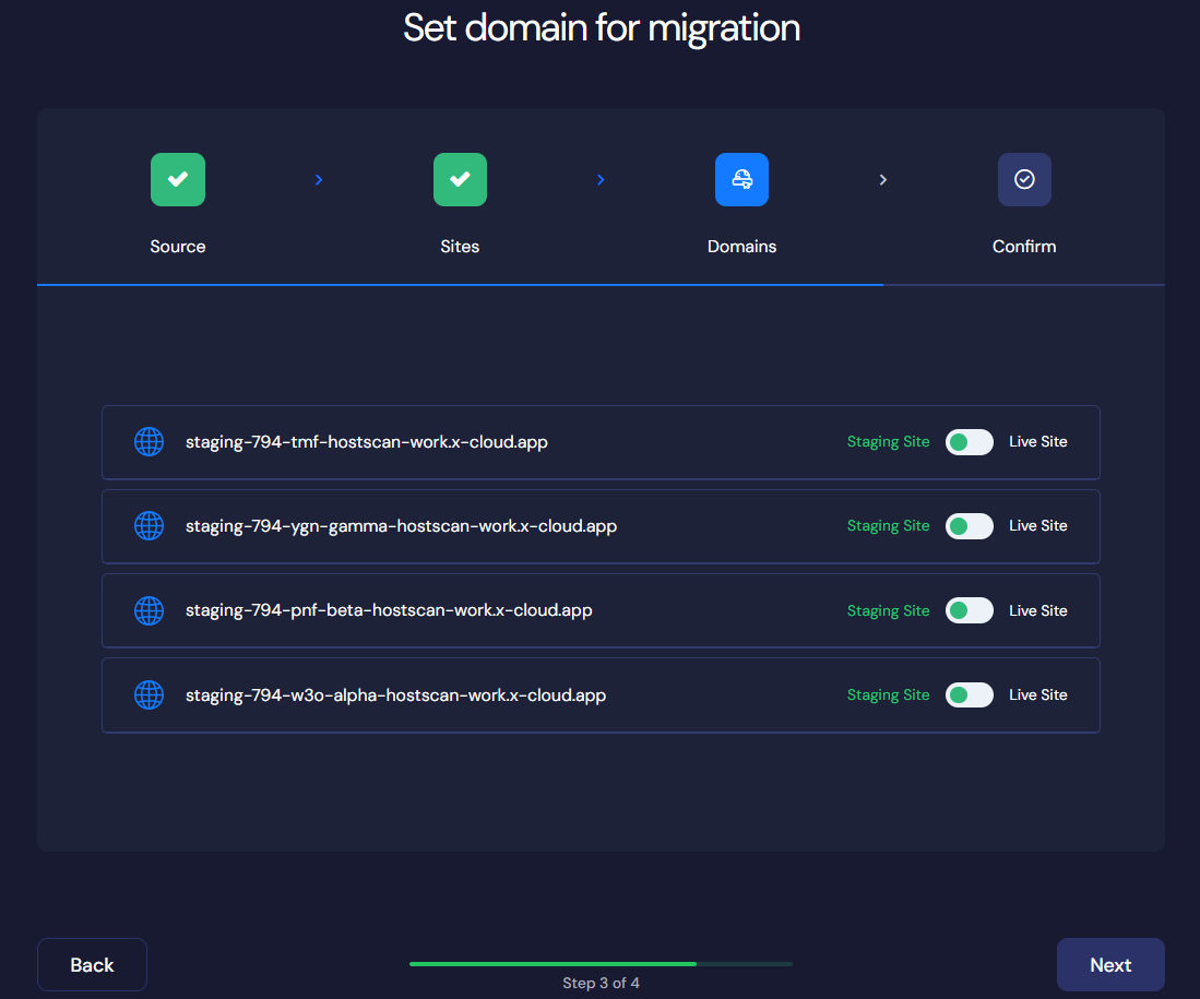 migrate sites from cPanel