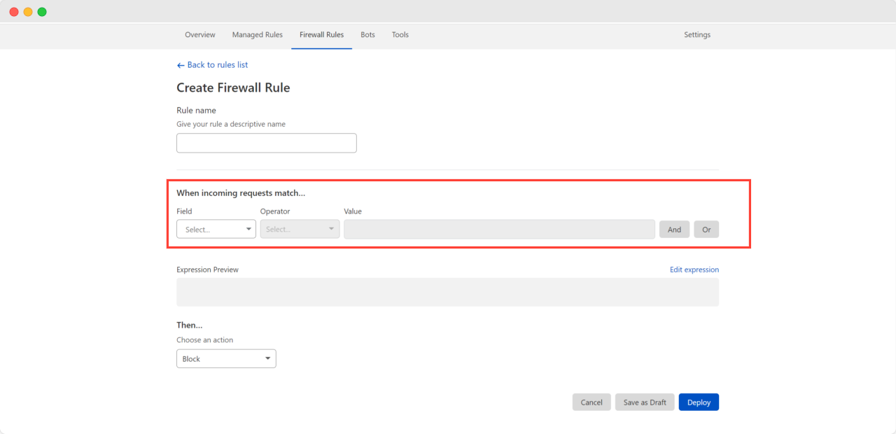 Cloudflare Firewall Rules