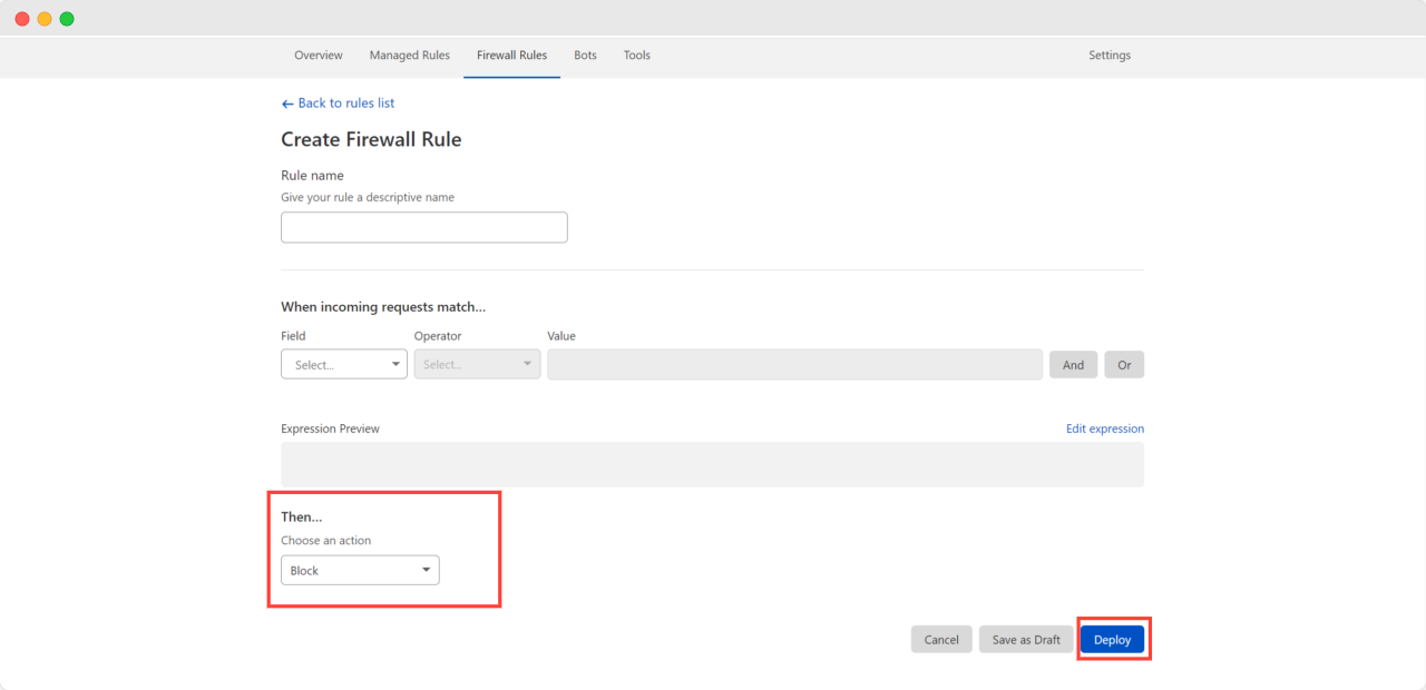 Cloudflare Firewall Rules