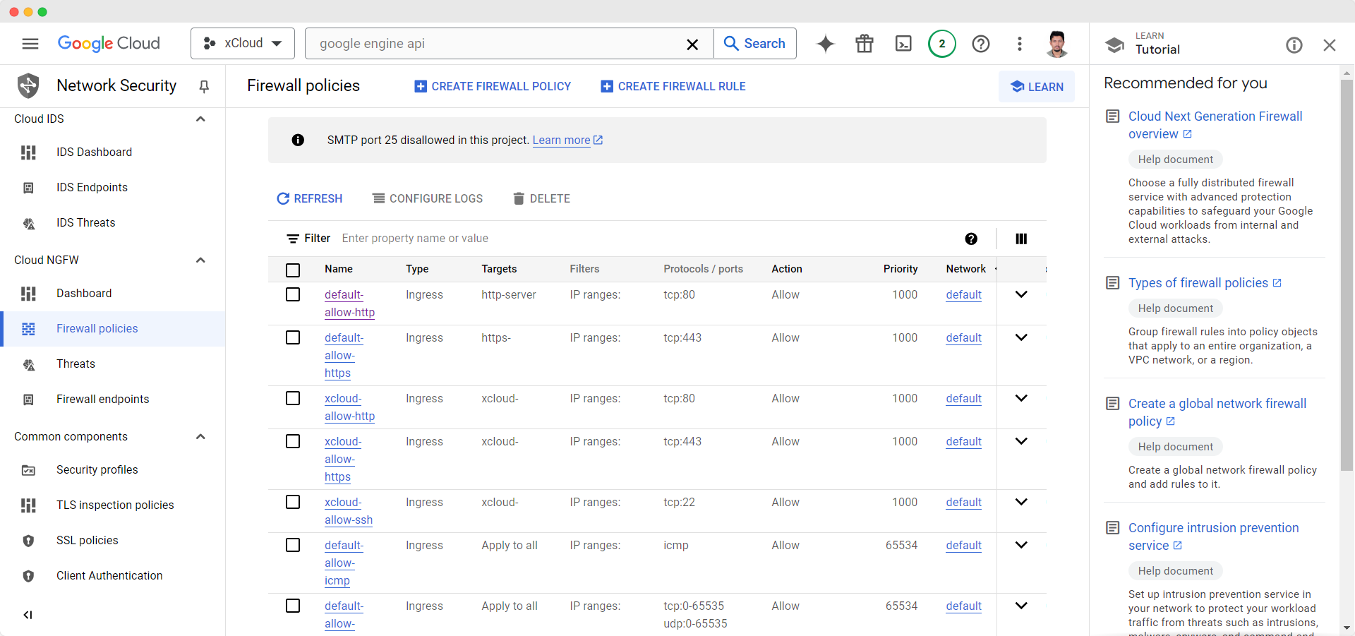 Google Cloud Platform server