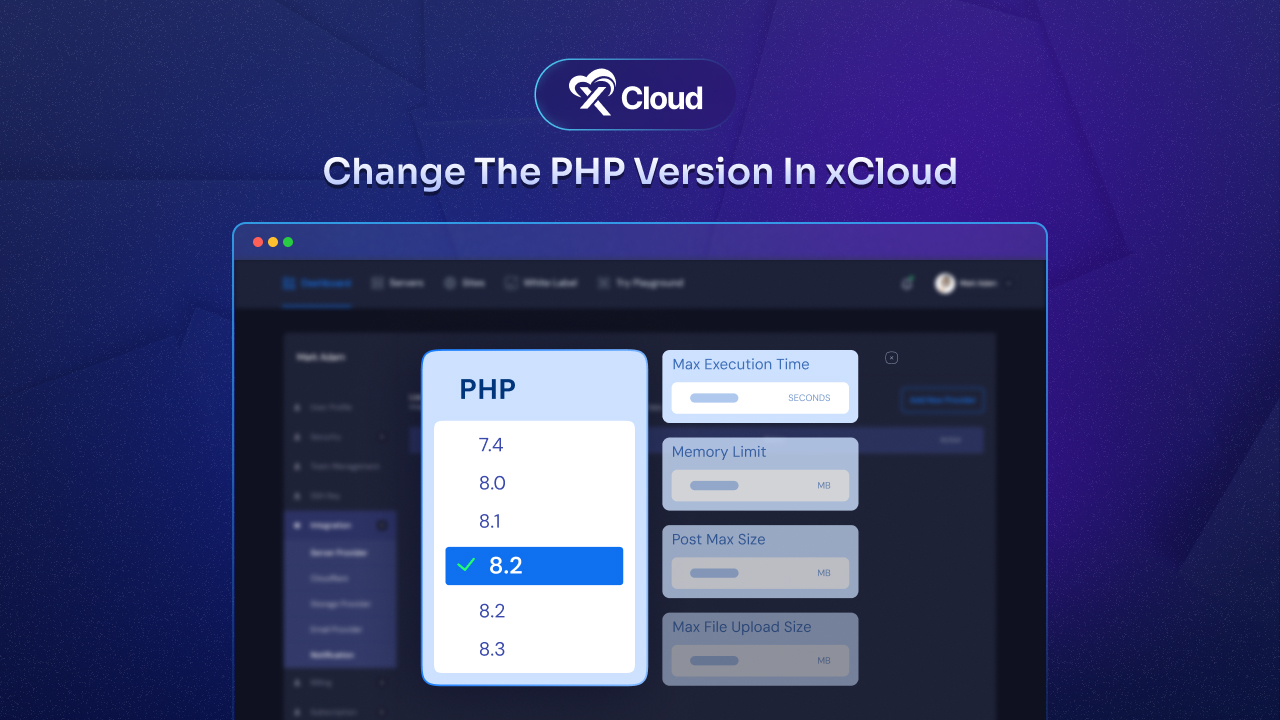 Change the PHP Version in xCloud
