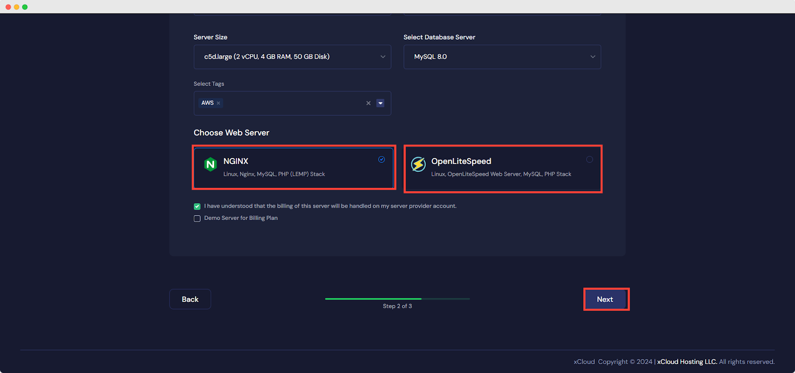 AWS Server In xCloud